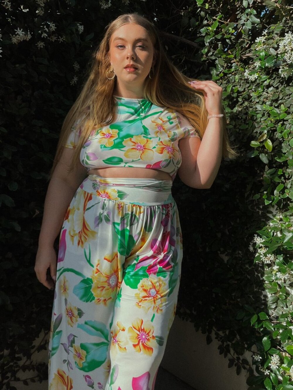 Anika Plus Size Floral Set Palazzo Pants & Top